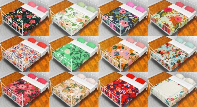Sims 4 Rifle paper beddings at Lina Cherie