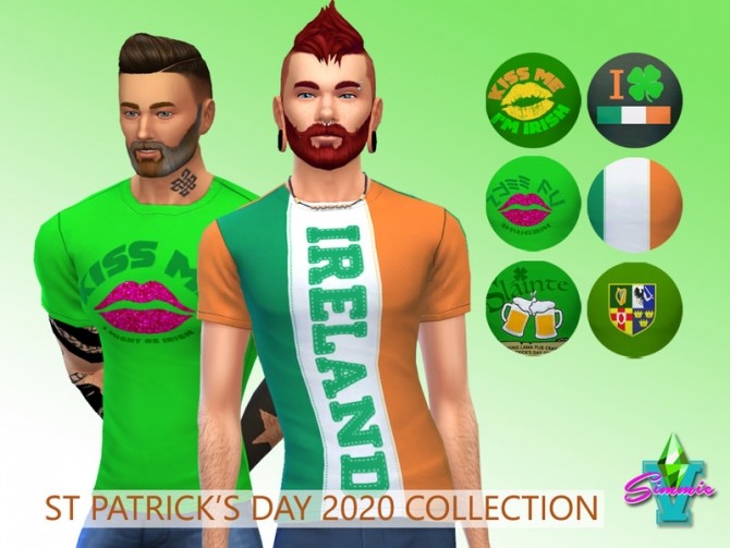 Sims 4 St Patrick 2020 teez by SimmieV at TSR