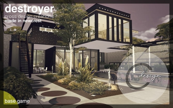 Sims 4 Destroyer house by Praline at Cross Design