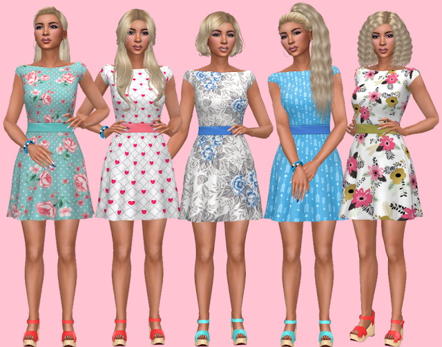 Sims 4 City Living Dress Recolors at Annett’s Sims 4 Welt