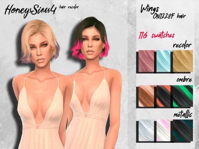 Sims 4 Hair recolor Wings ON1228F by HoneysSims4 at TSR