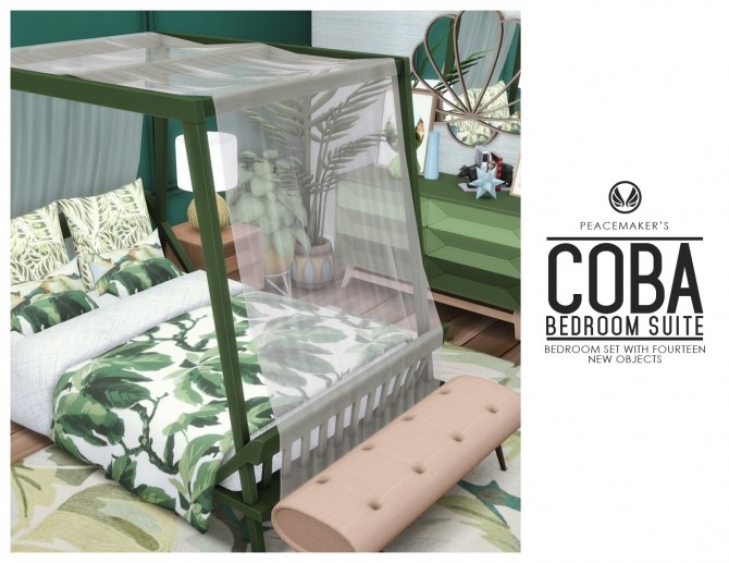 Sims 4 Coba Collection Bedroom Set 14 Items at Simsational Designs