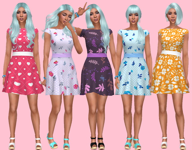 Sims 4 City Living Dress Recolors at Annett’s Sims 4 Welt