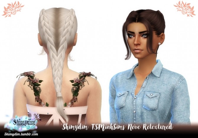 Sims 4 TSMinhSims Neve Hair Retexture Naturals + Unnaturals at Shimydim Sims