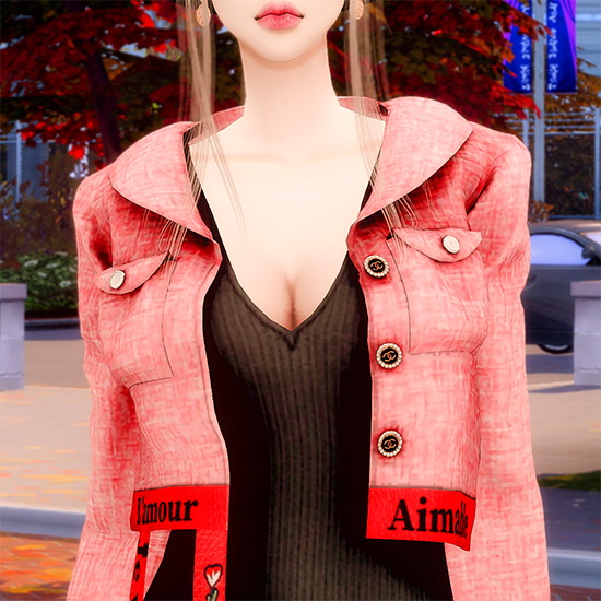 Sims 4 Short jacket & sleeveless dress at RIMINGs