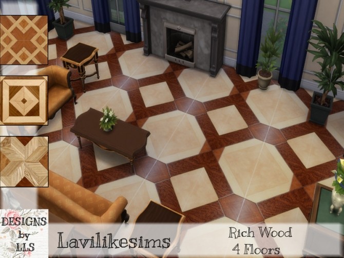 Sims 4 Rich Wood Floors by lavilikesims at TSR