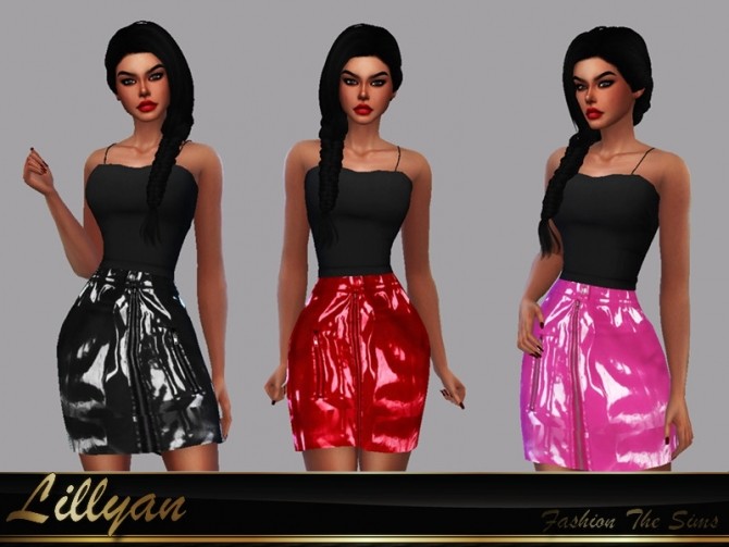 Sims 4 Sandy leather skirt by LYLLYAN at TSR