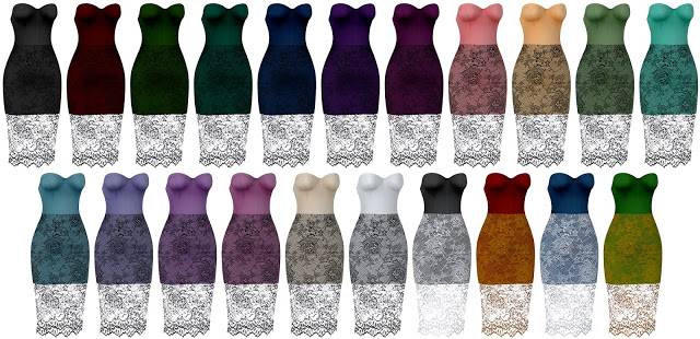 Sims 4 Lace bustier dress at LazyEyelids