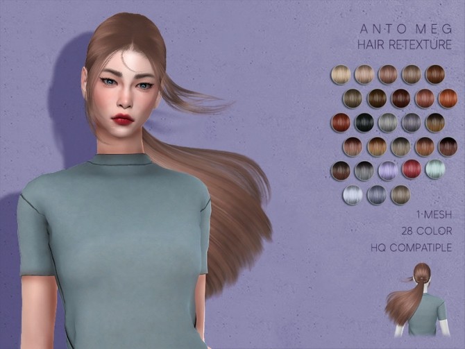 Sims 4 LMCS Anto Meg Hair Retexture by Lisaminicatsims at TSR