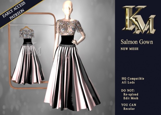 Sims 4 Salmon Gown at KM