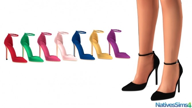 Sims 4 Ankle Strap Heeled Sandals at Natives Sims 4