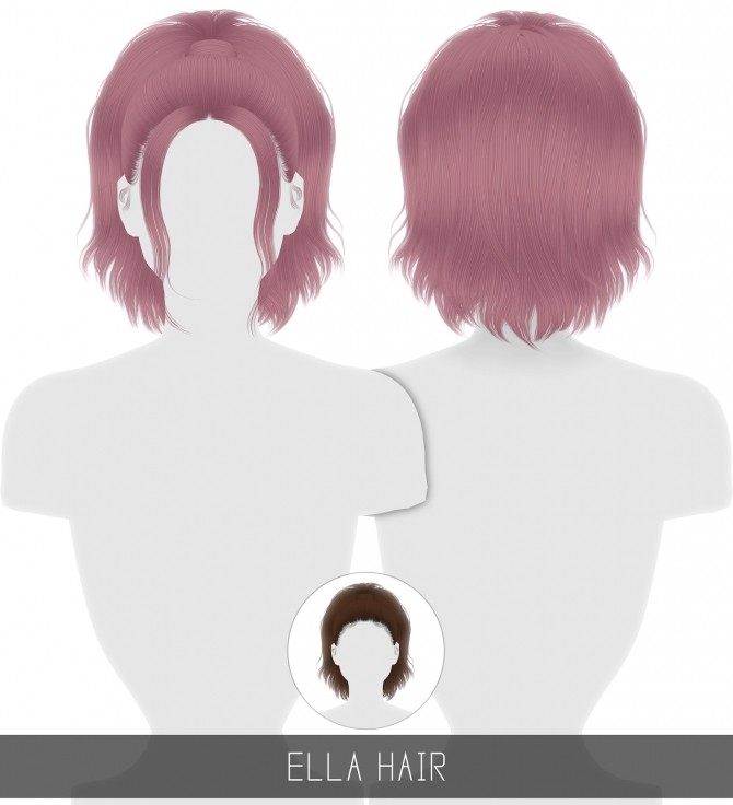 Sims 4 ELLA HAIR (2 VERSIONS) + TODDLER & CHILD at Simpliciaty