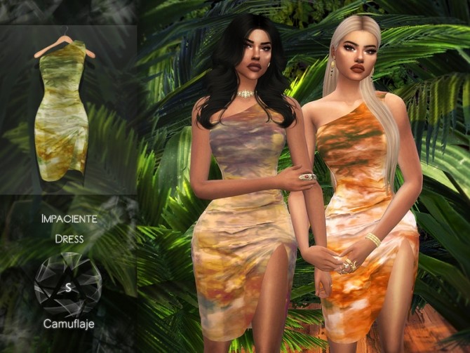 Sims 4 Impaciente Dress by Camuflaje at TSR