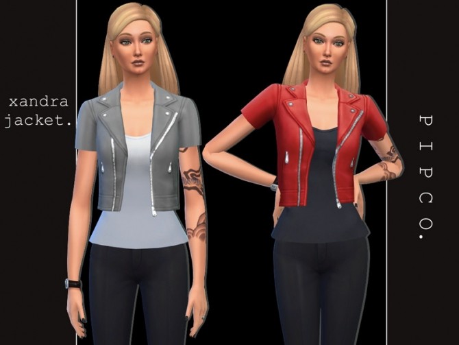Sims 4 Xandra jacket (short sleeve) by Pipco at TSR