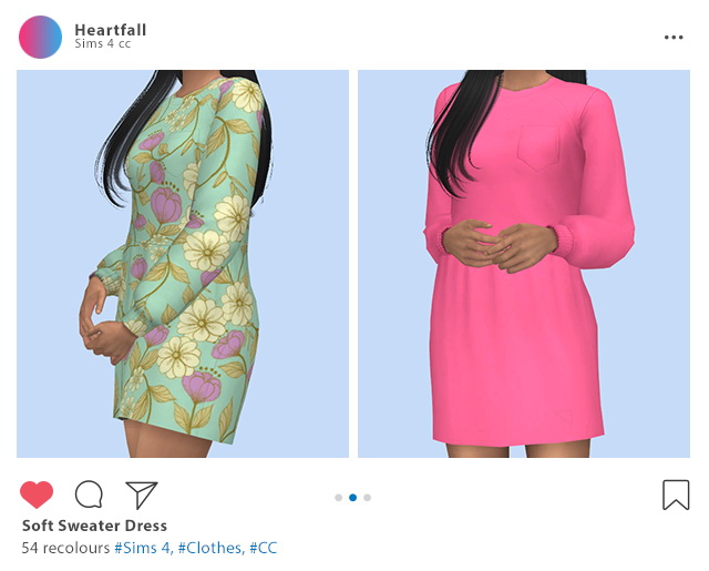 Sims 4 Soft sweater dress recolors at Heartfall