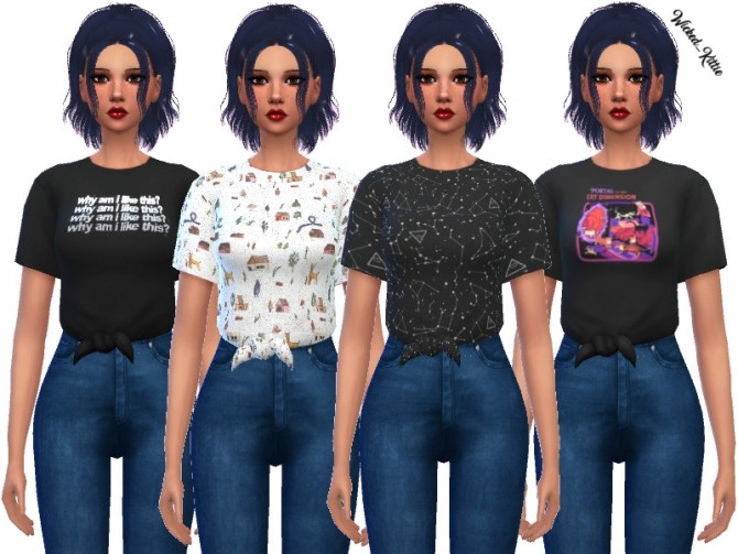Sims 4 Caroline Shirt by Wicked Kittie at TSR