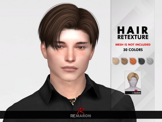 Sims 4 Leon Hair Retexture by remaron at TSR
