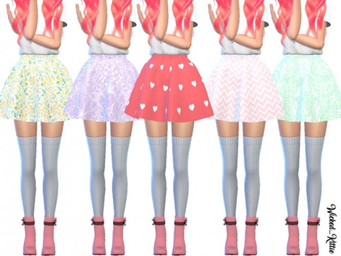 Sims 4 Ellie Skater Skirts by Wicked Kittie at TSR
