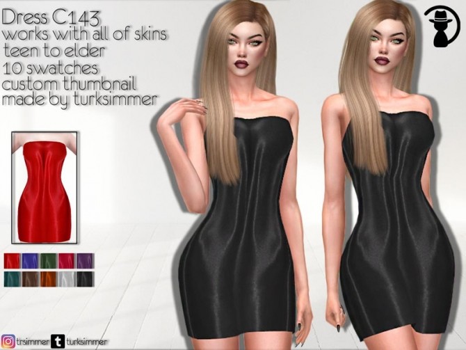 Sims 4 Dress C143 by turksimmer at TSR