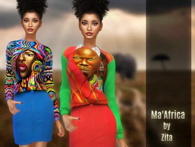 Sims 4 MaAfrica outfit by ZitaRossouw at TSR