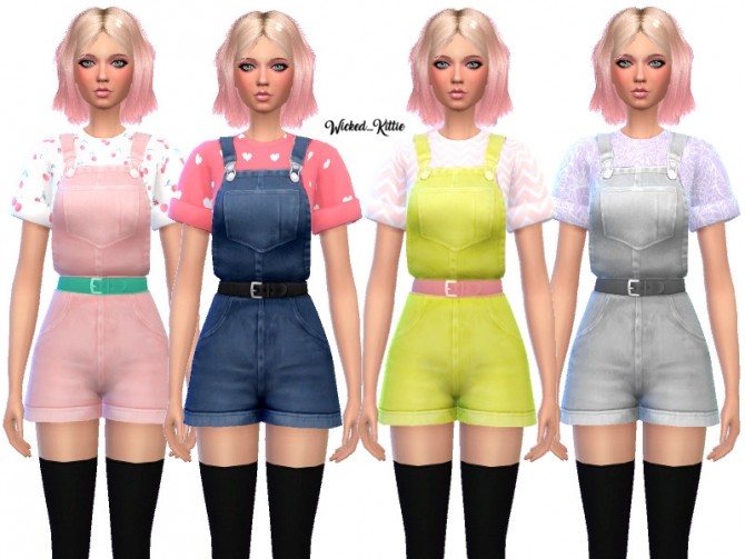 Sims 4 Willow Overalls by Wicked Kittie at TSR