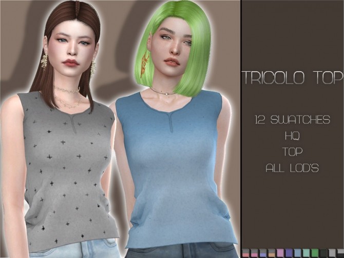 Sims 4 Tricolo Top by PlayersWonderland at TSR