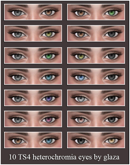 Sims 4 10 heterochromia eyes at All by Glaza