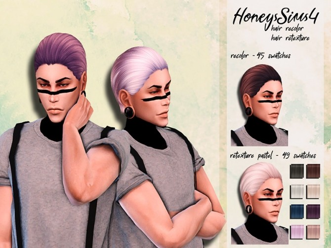 Sims 4 Nightcrawler Nightlife male hair recolor retexture by HoneysSims at TSR