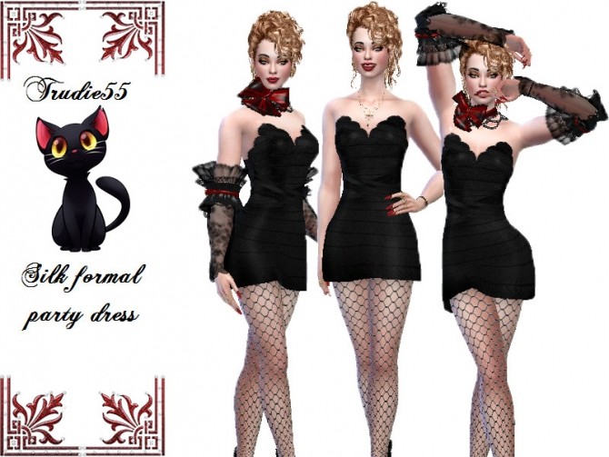 Sims 4 Silk formal party dress by TrudieOpp at TSR