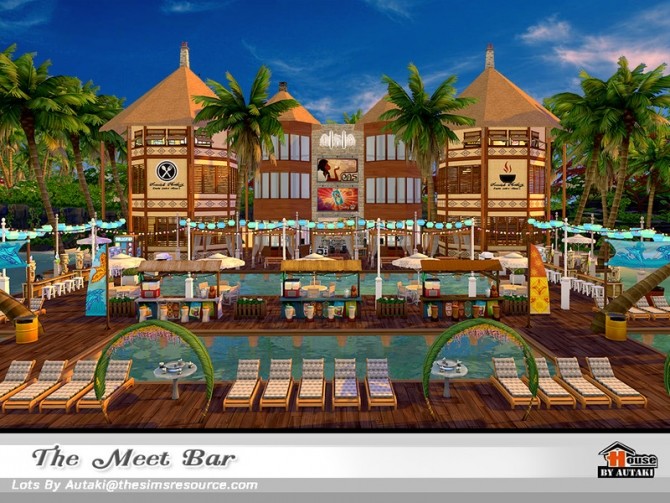 Sims 4 The Meet Bar NoCC by autaki at TSR