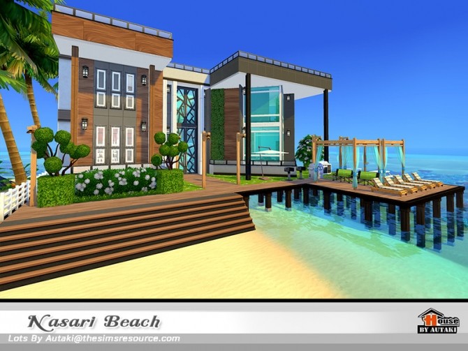 Sims 4 Nasari Beach House NoCC by autaki at TSR