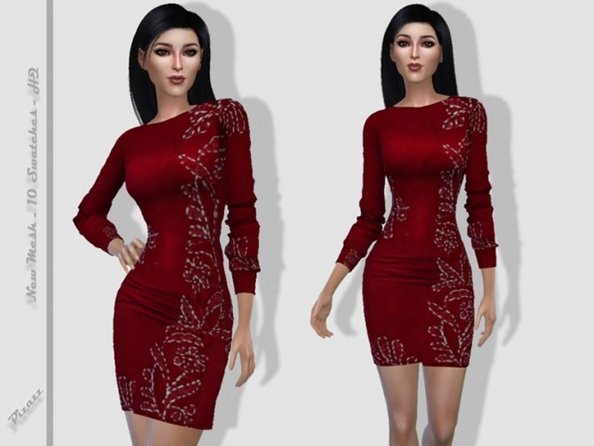 Sims 4 Printed Mini dress by pizazz at TSR