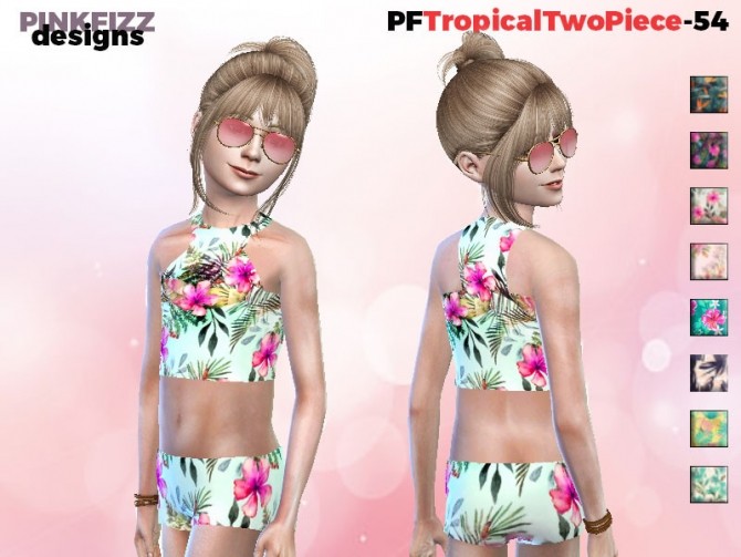 Sims 4 Tropical Two Piece Swimsuit PF54 by Pinkfizzzzz at TSR