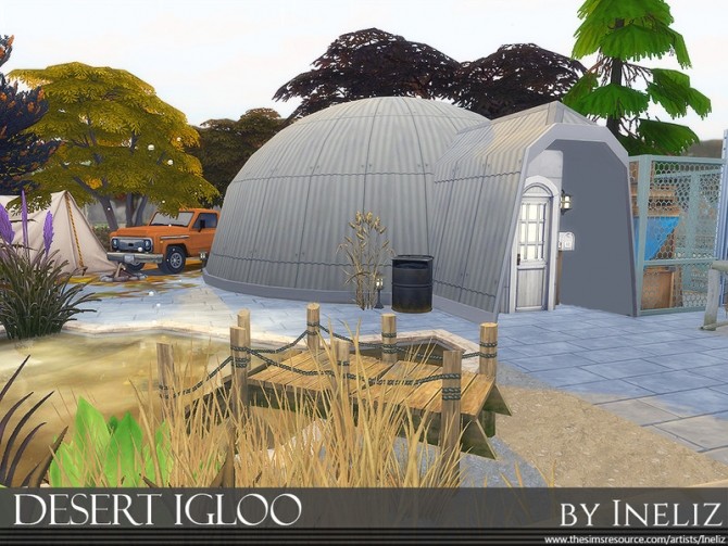 Sims 4 Desert Igloo small studio home by Ineliz at TSR