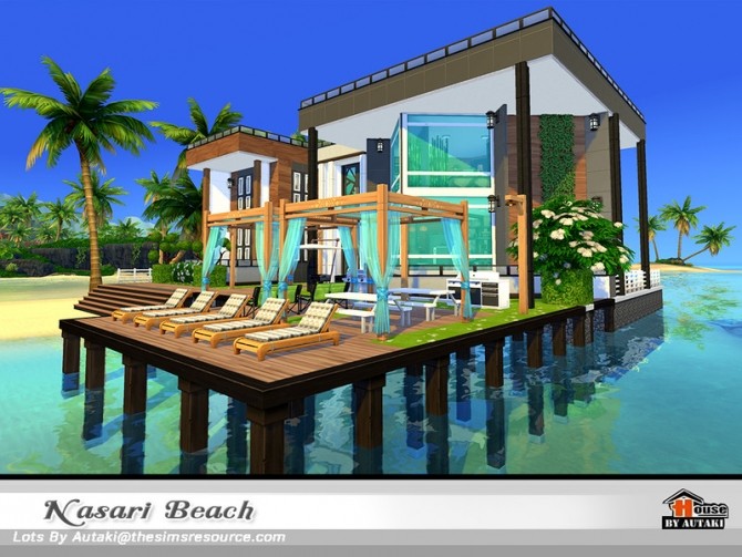 Sims 4 Nasari Beach House NoCC by autaki at TSR