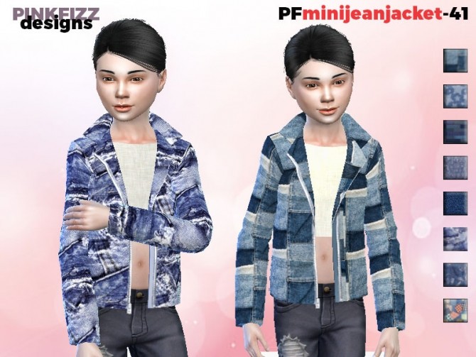 Sims 4 Mini Jean Jacket PF41 by Pinkfizzzzz at TSR