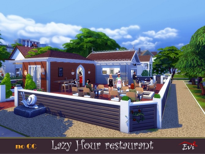 Sims 4 Lazy hour Restaurant by evi at TSR