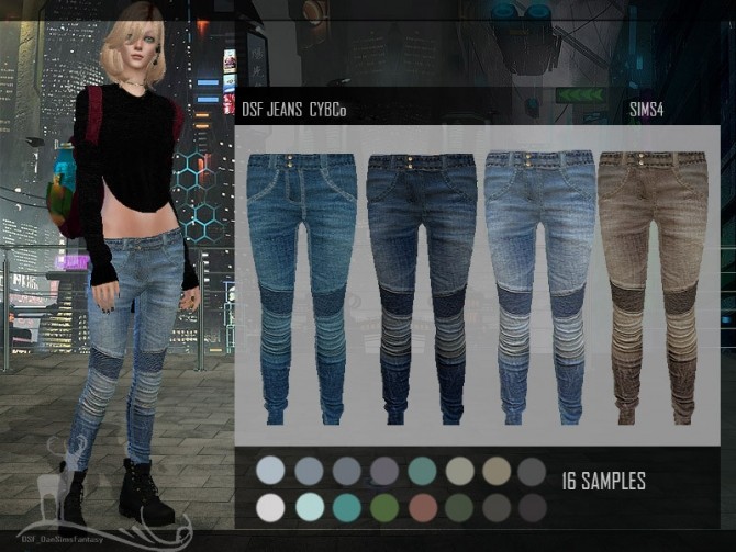 Sims 4 DSF JEANS CYBCo by DanSimsFantasy at TSR
