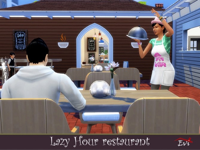 Sims 4 Lazy hour Restaurant by evi at TSR