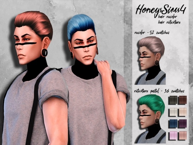 Sims 4 Male hair recolor retexture MUSAE Brooklyn by HoneysSims4 at TSR