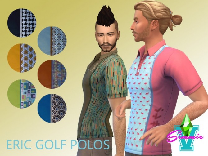 Sims 4 Eric Gold Polo by SimmieV at TSR