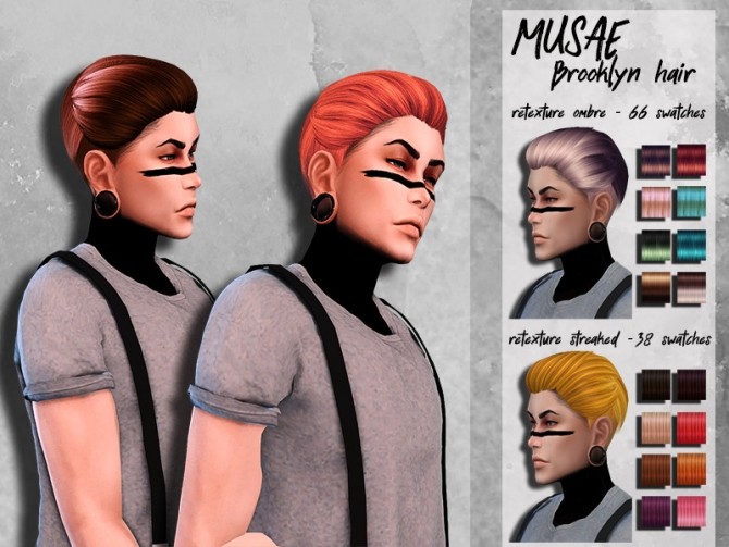 Sims 4 Male hair recolor retexture MUSAE Brooklyn by HoneysSims4 at TSR