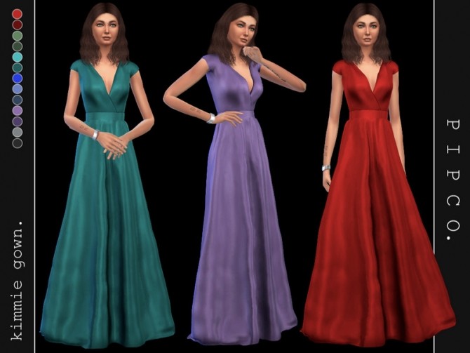 Sims 4 Kimmie gown by Pipco at TSR