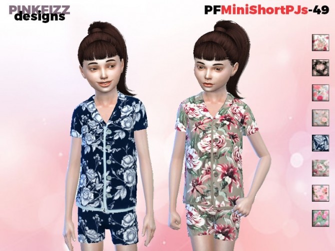 Sims 4 Mini Shorts Pjs PF49 by Pinkfizzzzz at TSR