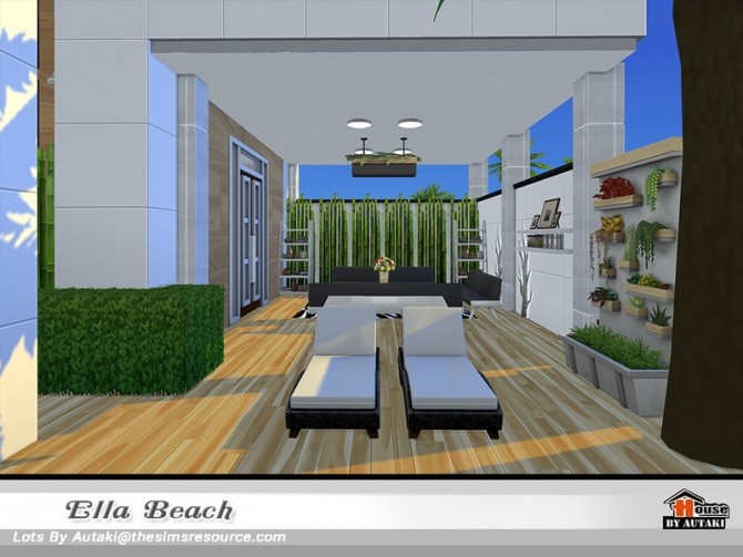 Sims 4 Ella Beach home NoCC by autaki at TSR