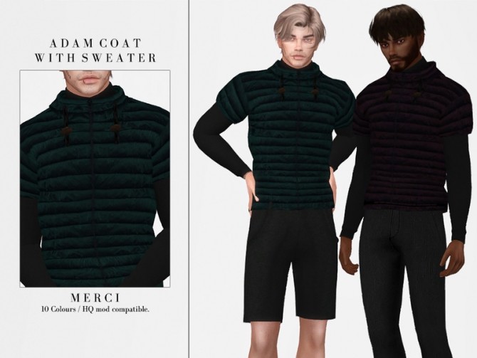 Sims 4 Adam Coat with Sweater by Merci at TSR