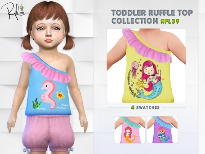 Sims 4 Toddler Ruffle Top Collection RPL39 by RobertaPLobo at TSR