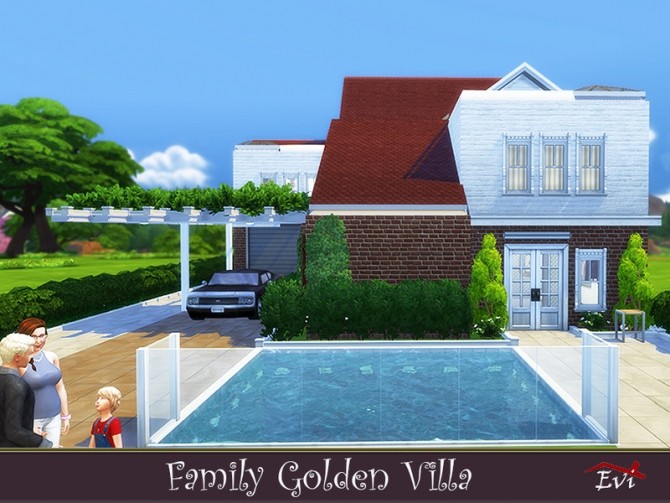 Sims 4 Family Golden Villa by evi at TSR