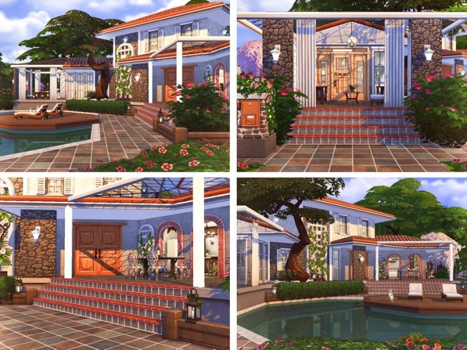 Sims 4 Rosemary cosy mediterranean villa by Rirann at TSR