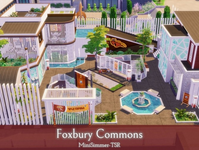 Sims 4 Foxbury Commons cafe by Mini Simmer at TSR